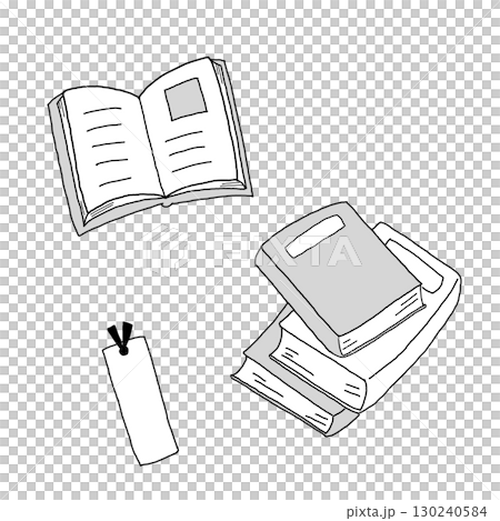 いろいろな本としおりのイラスト 130240584
