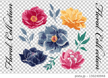時尚的手繪花卉插圖 130240948