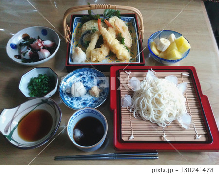 夏の和食懐石セット - 冷やしそうめんとてんぷらの盛り合わせ(小鉢料理,デザート付き) 夏の和食懐石セット - 冷やしそうめんとてんぷらの盛り合わせ(小鉢料理,デザート付き) 130241478