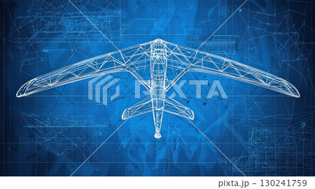 Hang glider blueprint design showcasing innovative engineering concepts and creativity 130241759