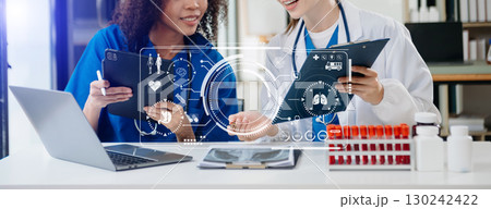 Healthcare and Medical business vitual graph data doctor analyzing medical report network connection Healthcare and Medical business vitual graph data doctor analyzing medical report network connection 130242422