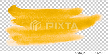 yellow watercolor background. Artistic hand paint. Isolated on transparent background. 130242536