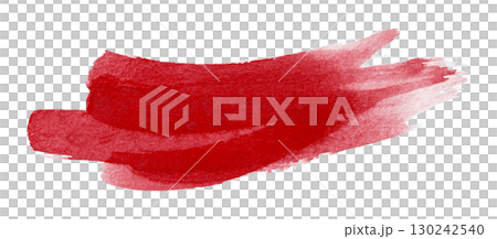 red watercolor background. Artistic hand paint. Isolated on transparent background. 130242540