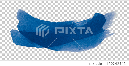 blue watercolor background. Artistic hand paint. Isolated on transparent background. 130242542