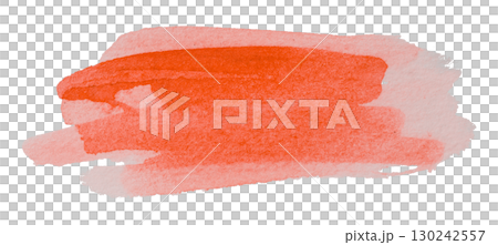 red watercolor background. Artistic hand paint. Isolated on transparent background. 130242557