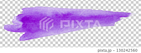 purple watercolor background. Artistic hand paint. Isolated on transparent background. 130242560