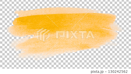 yellow watercolor background. Artistic hand paint. Isolated on transparent background. 130242562