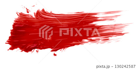 Red watercolor brush isolated on transparent background 130242587