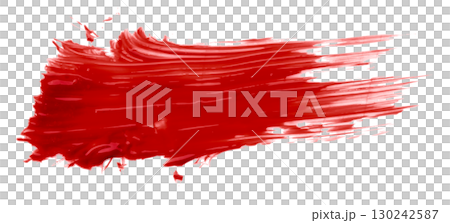 Red watercolor brush isolated on transparent background 130242587