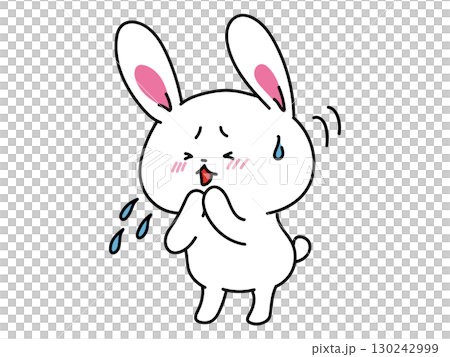 風邪かな?アレルギーかな?咳をするうさぎさん 風邪かな?アレルギーかな?咳をするうさぎさん 130242999
