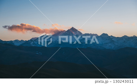 Mount Everest landscape in tibet, China 130243011