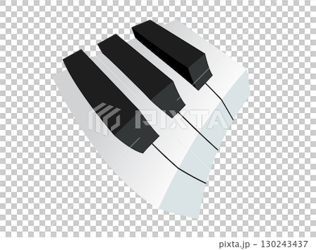 Small section of classic music keyboard icon, showing white, black keys 130243437