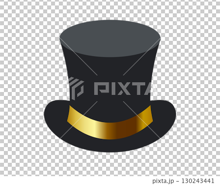 Isolated black top gentleman retro elegant hat icon Isolated black top gentleman retro elegant hat icon 130243441