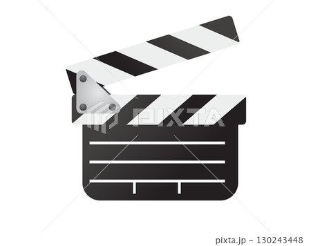 isolated black film maker clapped board icon isolated black film maker clapped board icon 130243448