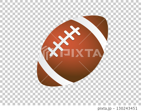 Classic brown american football or rugby game ball icon 130243451