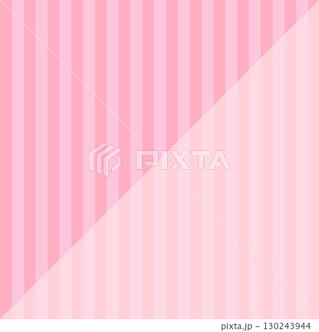 正方形の背景　ストライプと半分透かし　ピンク 130243944