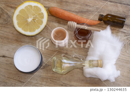 Preparing homemade beauty mask with natural ingredients Preparing homemade beauty mask with natural ingredients 130244635