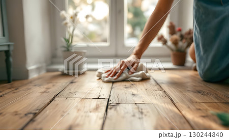 雑巾掛け 家事をしている女性 主婦のイメージ画像 雑巾掛け 家事をしている女性 主婦のイメージ画像 130244840