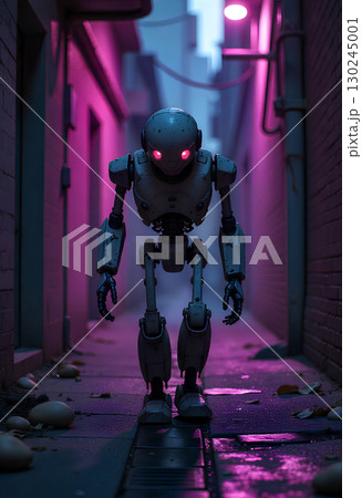 AI RObot walking in the streets 130245001