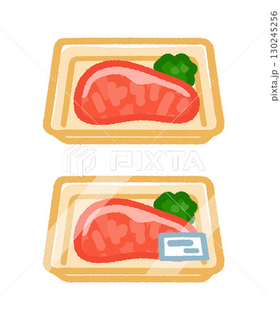 トレーに入った牛ステーキ肉 130245256