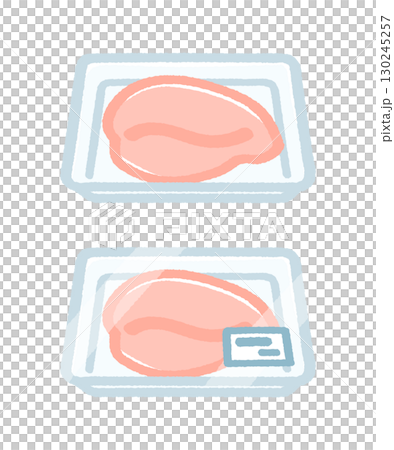 雞胸肉放入托盤 130245257