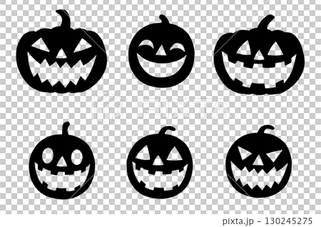 ハロウィン素材－ジャックオーランタンのシルエットのイラスト 130245275