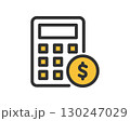 電卓とお金(ドル)アイコン ベクター素材 130247029