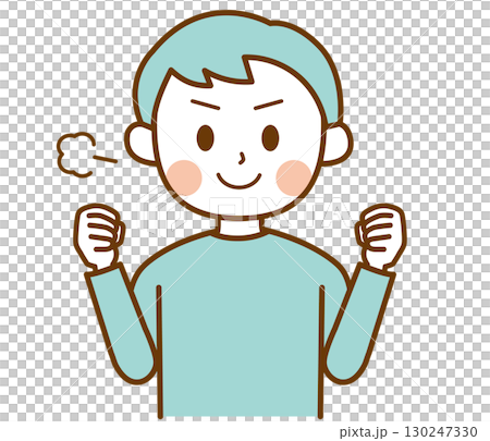 Illustration of a man posing with enthusiasm Illustration of a man posing with enthusiasm 130247330