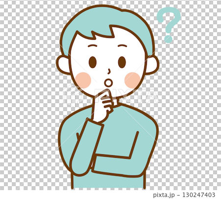 頭上有問號的男人的插圖 130247403