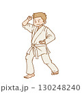 空手のポーズをとる男子のイラスト 130248240