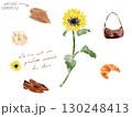シンプルなひまわりとファッションのイラスト 130248413