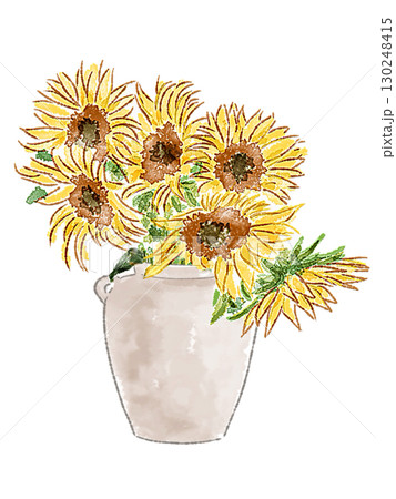 花瓶に生けたひまわり 花瓶に生けたひまわり 130248415