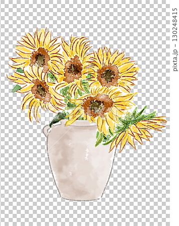 花瓶に生けたひまわり 花瓶に生けたひまわり 130248415