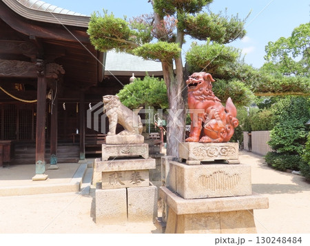 下津井祇園神社、倉敷市にある約250年も前から航海安全の神様として信仰を集めてきた神社、狛犬 130248484