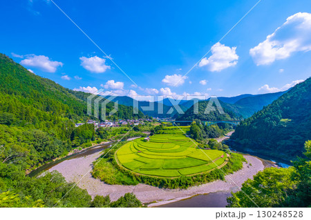 和歌山県 あらぎ島 晩夏の棚田 130248528