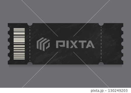 Empty ticket template dark chalk texture vector illustration. 130249203