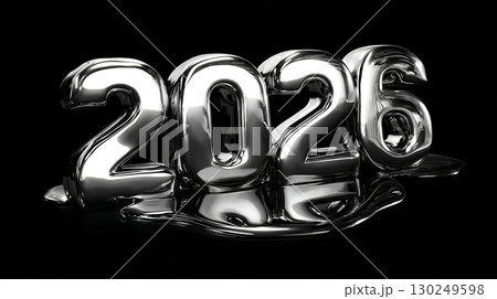 numbers 2026 on a black background 130249598