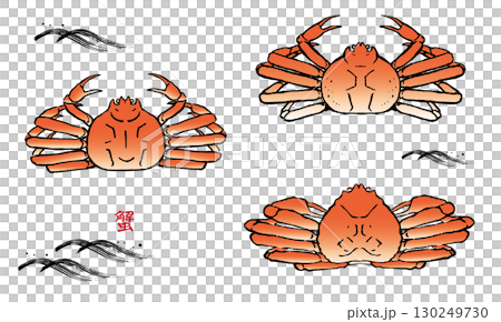 手描きの蟹のイラスト 130249730