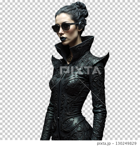 Woman in leather dress Woman in leather dress 130249829