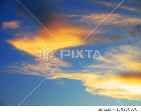 埼玉県川口市の夕焼け空の美しい風景 130250070