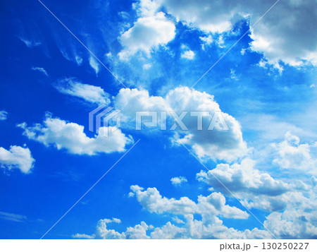 2025年撮影の猛暑日の真夏の青空と雲の風景 130250227