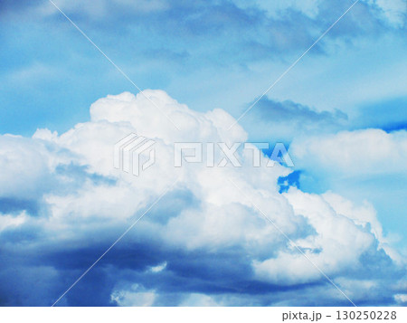 2025年撮影の猛暑日の真夏の青空と雲の風景 130250228