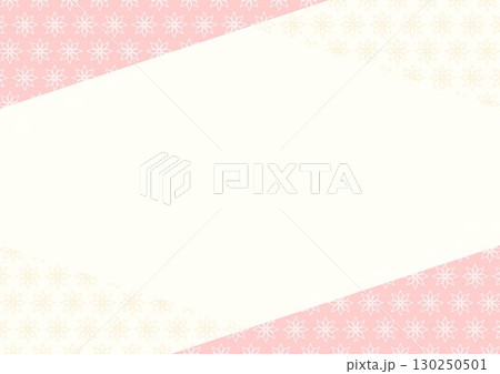 背景　花模様と四隅の枠　ピンク 130250501