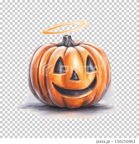 Pumpkin Angel Clipart with Halo Halloween Face Clean Transparent Background Flat Minimal Cute Spooky Pumpkin Angel Clipart with Halo Halloween Face Clean Transparent Background Flat Minimal Cute Spooky 130250861