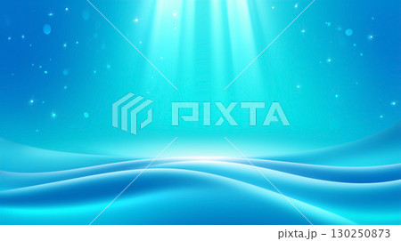 光が差し込む水中のブルー背景デザイン 130250873