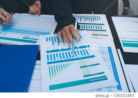 Success, audience with an applause and in a business meeting at work with a lens flare together. Achievement or celebration, motivation and businesspeople clapping hands for good news or support 130251603