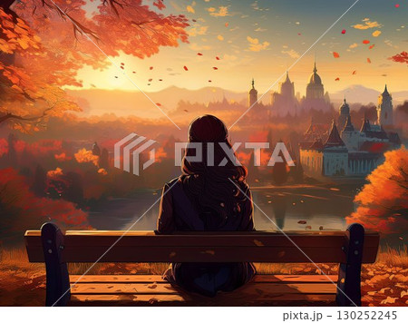 夕暮れの風景 130252245