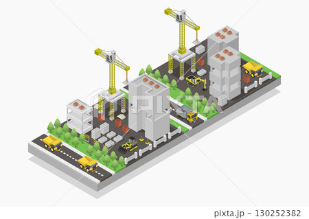 Isometric building under construction Isometric building under construction 130252382