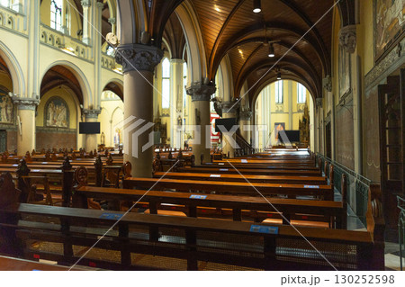 Jakarta, Indonesia - Mar 29,2024 : Interior view of Jakarta Cathedral in Jakarta, Indonesia on Mar 29,2024. 130252598