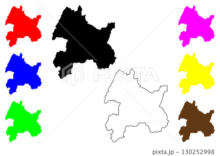 Nagano city (Japan, Nihon-koku or Nippon-koku, Chubu region) map vector illustration, scribble sketch Nagano-shi map 130252998